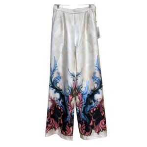 Saiid Kobeisy Womens Wide-Leg Printed Pants Artistic Floral Design US Sz 10 NEW